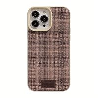Textured Brown Checkered Drop Resistant Phone case TPU Silicone for Apple iPhone 11 12 13 14 15 pro max Plus (#1,for iPhone 14)
