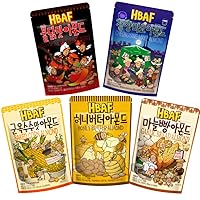 [Official Gilim HBAF] 5 Flavors Almonds Green Chili Pepper 120g, Hot Spicy Chicken 120g, Baked Corn 120g, Laver 120g, Honey Butter 120g, Korean Almond Nutritious Protein Snack Mix Gift Party Pack