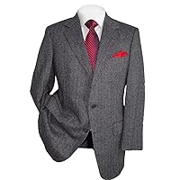 Mens Herringbone Tweed Blazer Men Vintage Suit Jacket Lightweight 2 Button Business Sport Coat