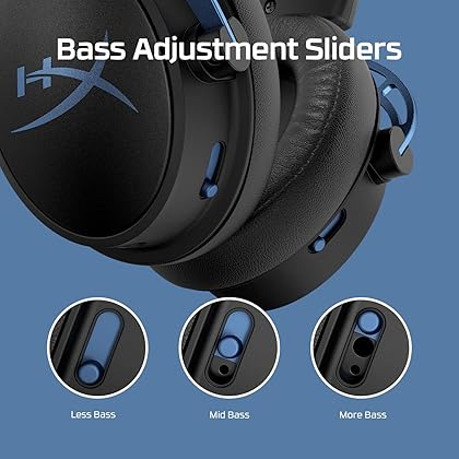 HyperX Cloud Alpha S - PC Gaming Headset, 7.1 Surround Sound, Adjustable Bass, Dual Chamber Drivers, Chat Mixer, Breathable Leatherette, Memory Foam, and Noise Cancelling Microphone - Blue