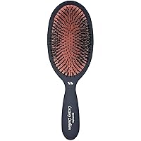 Spornette Large Luxury Cushion Boar And Nylon Bristle Oval Hair Brush (#LX-1) With A Soft Satin No-slip Handle Best Used For Styling, Smoothing All Hair Types, Wigs And Extensions for Women And Men