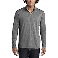 Mens Tri-Blend Quarter-Zip Cadet Collar Long-Sleeve Reverse Coil Zipper Casual Pullover Sweater for Men