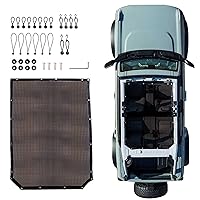 Sunshade Compatible with 2021 2022 2023 2024 New Ford Bronco 4 Door Sun Shade Bikini Top Roof Bimini Soft Mesh Net Exterior Accessories, Blocks UV Wind Noise, Black