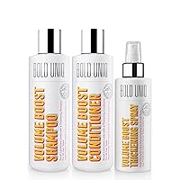 Volumizing Shampoo, Conditioner, and Thickening Texture Spray Bundle - Thicker Hair on 1st Use, for Fine, Flat & Thin Hair, Volume Products for Women & Men, Adds Texture & Body