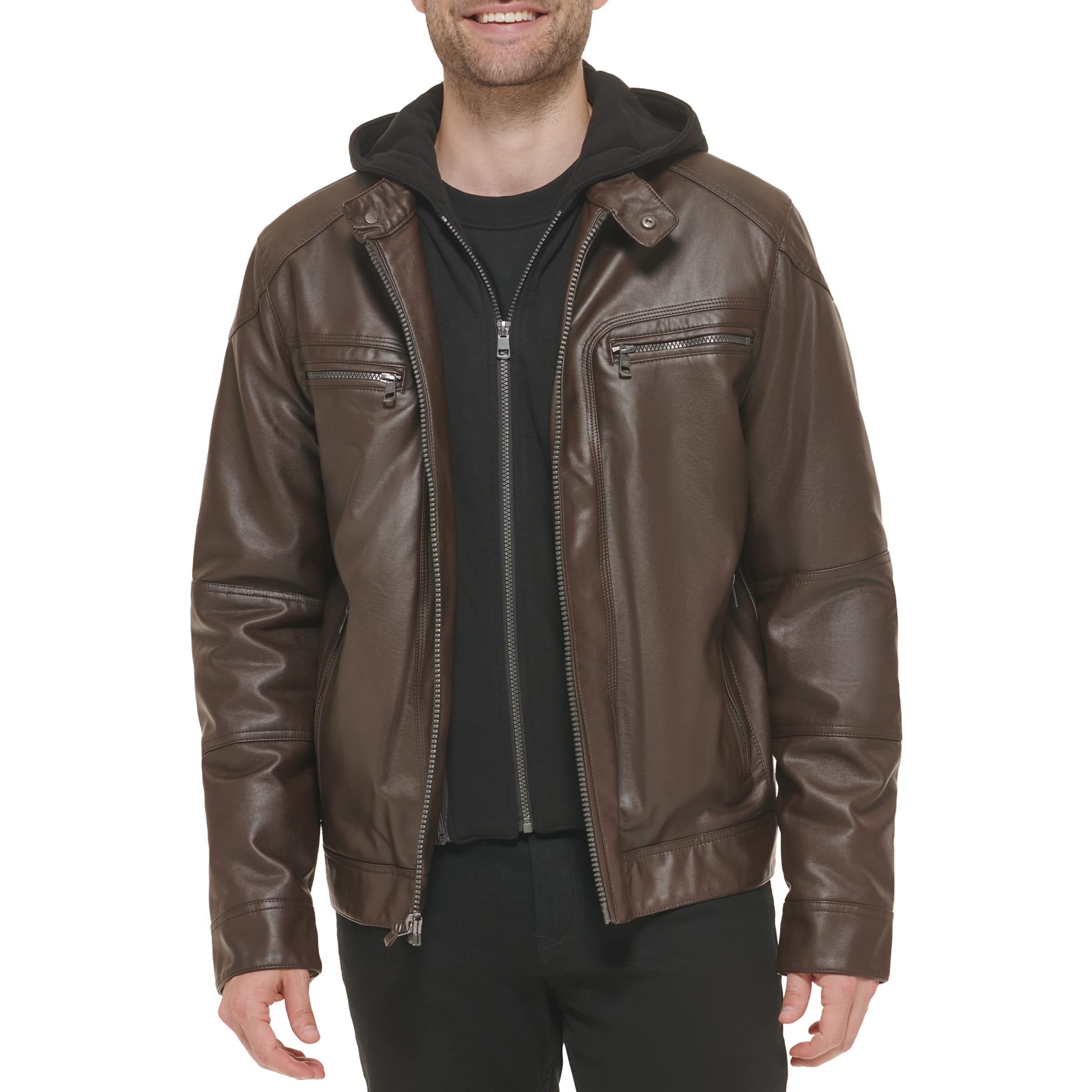 Mua Calvin Klein Men's Faux Lamb Leather Moto Jacket with Removable Hood  and Bib trên Amazon Mỹ chính hãng 2023 | Fado
