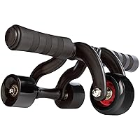 NR-2273 Abdominal Roller, 3 Wheel Exerciser, Black