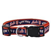 MLB New York Mets Licensed PET COLLAR- Heavy-Duty, Strong, and Durable Dog Collar. Available in 29 Baseball Teams and 4 Sizes