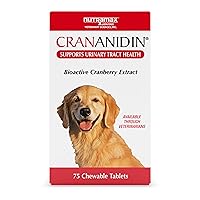 Crananidin Cranberry Extract Urinary Tract Health Supplement for Dogs, 75 Chewable Tablets