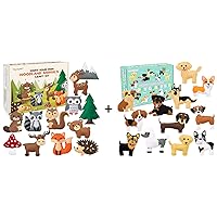 CiyvoLyeen 2 Pack Animals Sewing Craft Kit for Kids- Woodland Animals Felt Sewing Craft Kit & Puppy Craft Kit for Beginners