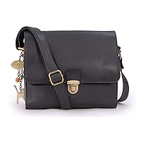 Catwalk Collection Handbags - Women's Leather Crossbody Bag - Medium A5 Size Messenger Bag - Handbag With Multiple Compartments - DIANA