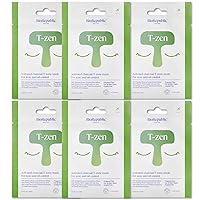 BioRepublic Tzen T-Zone Mask Forehead and Nose Mask with Evermat, Dermapur HP, Activated Charcoal, Witch Hazel Acne, Irritation and Oil Contro| Pack of 6