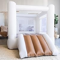 House in Be Happy - Outdoor & Indoor Bounce House with Slide - White Bounce House for Kids 3-6 - Trendy Toddler Bounce House - Small Bounce House - Jump House - Kids Bounce House