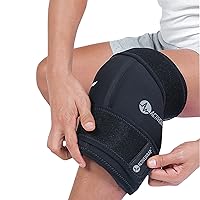 ActiveWrap - Knee Ice Pack Wrap with Compression and 2 Reusable Large Heat and Cold Packs. PT-Designed for Knee and Leg Pain Relief and Knee Recovery. Sm/Md