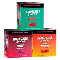 Shameless Snacks - Low Carb Keto Gummies Gluten Free Candy Bundle - Watermelon, Beary Cherry, Chili Mango