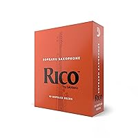 D’Addario Woodwinds - Rico Soprano Sax Reeds - Soprano Saxophone Reeds - Soprano Reeds Crafted for Beginners, Students, Educators - Strength 3.0, 10-Pack