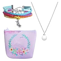 5PCS Kids Jewelry for Girls Necklace Cute Earrings for Girls Bracelet for Teen Girls Jewelry Bracelet Set Storage Bag Gift