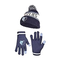 NBA Boys Girls Super Soft Winter Beanie Knit Hat With Extra Warm Touch Screen Gloves