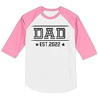 TEEAMORE Dad Shirt Fathers Day Est Year Gift for Your Father Mens Raglan Sleeve Shirt