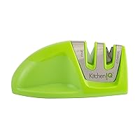 50881 - Edge Grip 2-Stage Knife Sharpener - Green - Coarse & Fine Sharpeners -Compact for Easy Storage - Stable Non-Slip Base - Soft Grip Rubber Handle - Straight & Serrated Knives