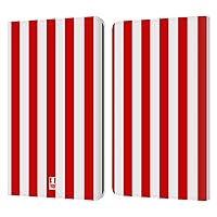 Head Case Designs Cherry Red Vertical Stripes Leather Book Wallet Case Cover Compatible with Kindle Paperwhite 1/2 / 3