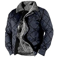 Men Flannel Jacket Zip Up Graphic Heated Jacket Windbreaker Vintage Big And Tall Jacket Heavy Cool Winter Coat