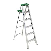 Werner 356 stepladders, 6-Foot, Silver/Green, No Size, No Color