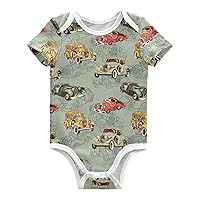 Baby Boy Girl Bodysuits Short Sleeve Unisex Newborn Outfit Clothes Romper Bodysuit for Babies 0-24 Months