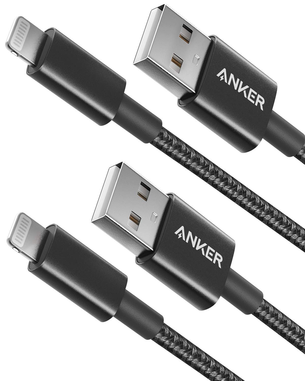 Anker 3.3ft Premium Nylon Lightning Cable [2-Pack], Apple MFi Certified for iPhone Chargers, iPhone Xs/XS Max/XR/X / 8/8 Plus / 7/7 Plus / 6/6 Plus / 5s, iPad Pro Air 2, and More(Black)