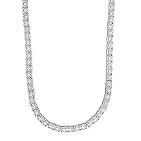 La4ve Diamonds 2.00 Carat Diamond, Prong Set Sterling Silver Miracle Plated Round-cut Diamond Tennis Necklace (J-K, I3) Jewelry for Women Girls| Gift Box Included, Sterling Silver, Diamond