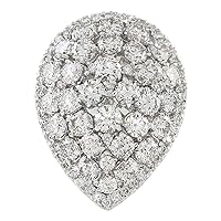 4.5 Carat Natural Diamond (F-G Color, VS1-VS2 Clarity) 14K White Gold Luxury Cocktail Ring for Women Exclusively Handcrafted in USA