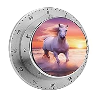 White Horse Kitchen Timer Countdown Cooking Timer Reminder Wind Up Timer for Home Study