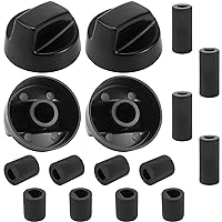 AMI PARTS Black Oven Control Switch Knob with 12 Adapters for Oven/Stove/Range Universal Knobs Wide Application