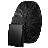 Drizzte Men's Belt Plus Size 100-180 cm Comfortable Elastic Stretch Belt Fabric Belt Black Men's Belt