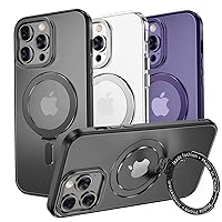 MAGIC JOHN Magnetic Case for iPhone 14 Pro Max Phone Case [Compatible with Magsafe] [with Magnetic Mental Stand][Military Grade Shockproof][Anti Yellowing],Black