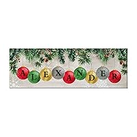 Let's Make Memories - Personalized Christmas Customized Ornament Wall Art - Ready to Hang Custom Decor - Family Name Canvas with Traditional Christmas Theme - 6