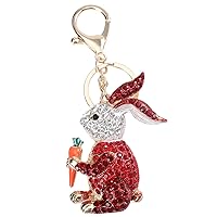 1Pc Bunny Rabbit Alloy Keychain Rhinestone Keychain Cartoon Keychain Car Pendent for Women Decorative Key Chain