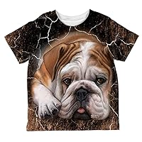 English Bulldog Live Forever All Over Toddler T Shirt