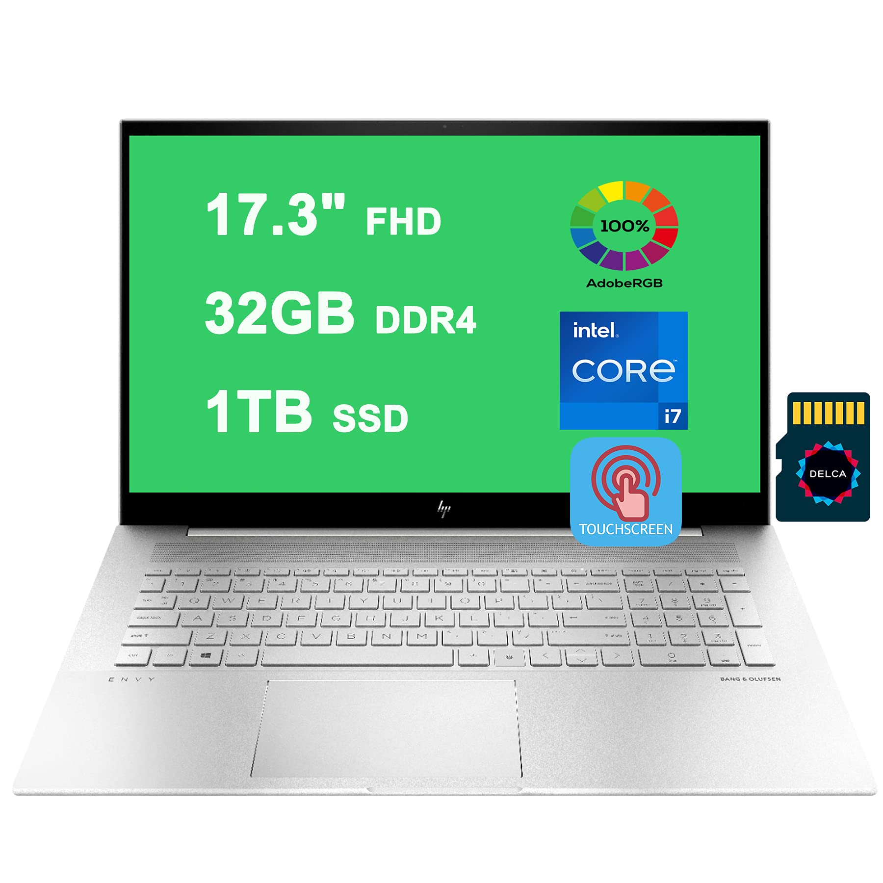 HP Envy 17 Business Laptop I 17.3" FHD Touchscreen (100% sRGB) I 11th Generation Intel 4-Core i7-1165G7 I 32GB DDR4 1TB SSD Backlit Fingerprint...