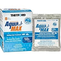 THETFORD AquaMAX Spring Showers Scent RV Holding Tank Treatment, Formaldehyde Free, Waste Digester, Septic Tank Safe, 8 Count Dripack (96633)