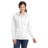 Port & Company Ladies Fleece Pullover Hooded Sweatshirt White