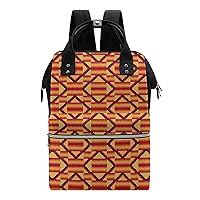 African Kente Pattern Large Travel Bag Backpack Waterproof Bags for Women Back Pack with Bottle Pocket