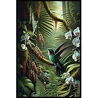 Rainforest Dreaming: Hummingbird with Orchids Journal.: Notebook: 6 x 9-inches 150-lined pages