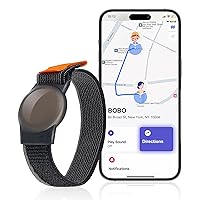GPS Tracker for Kids, Teen, Special Needs, Elderly - Mini GPS Tracker Locator Real-Time with Watch Band - No Monthly Fee - Works with Apple Find My (iOS Only) - Hidden Tracking Device (Black)