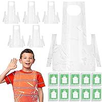 Sntieecr 100 Pieces Disposable Aprons for Kids Clear Plastic Aprons Small Kids Art Disposable Smocks for Painting Cooking Eating Teaching Picnic DIY Craft (4-10 Years Old)
