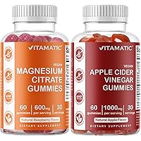 Magnesium Gummies & Apple Cider Vinegar Gummies - 60 Vegan Gummies Each