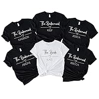 Personalized Friends Bachelorette Party T-Shirt – Custom Bridesmaid Shirt w/Name – Customized Wedding T-Shirt – Bachelor Party Outfit for Bride White, Black