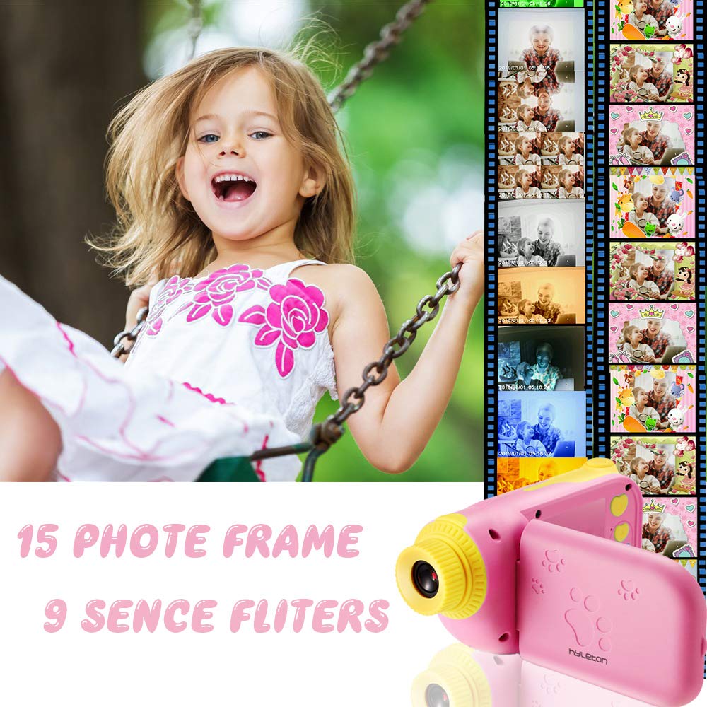 hyleton Kids Video Camera for Girls Gift,Toys for Boys 1080P FHD Digital Kids Camera Camcorder Video DV with 2.4