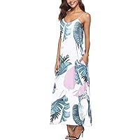 Women Sundress Casual Strappy Printed Beach Maxi Dresses