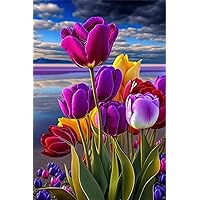 300 Piece Puzzles for Adults, Tulip Flower Sea Wooden DIY Puzzle Fun and Challenging Suitable for All Beginners for Room Wall Decor