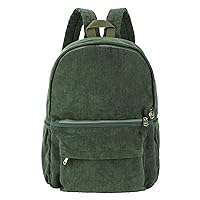 Women Large Solid Color Corduroy Backpack Casual Daypack Shoulders Bag